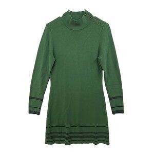 *Ann Taylor Women's Long Sleeve Knee Length Dress Green Size M
